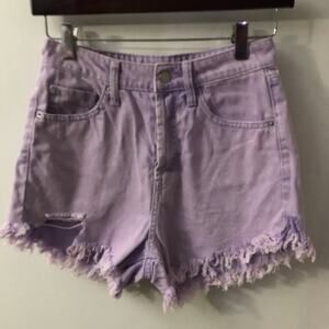 Wild Fable The Highest Rise Purple Jean Short Frayed Hem 2  Pastel Boho Festival